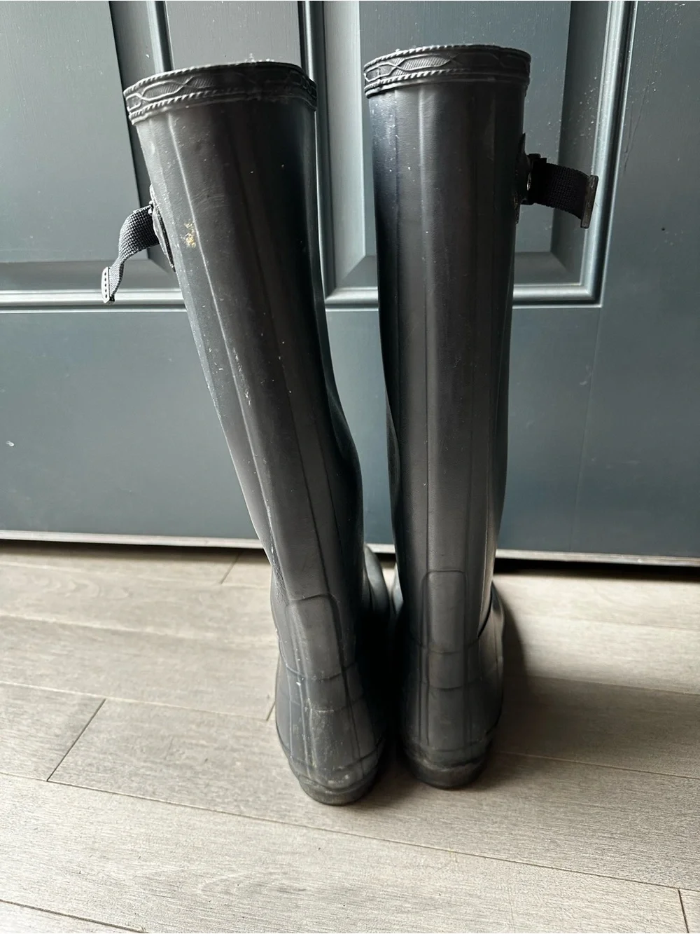 Women’s Hunter Blue Tall Waterproof Outdoor Side Buckle Rubber Boots Size 6